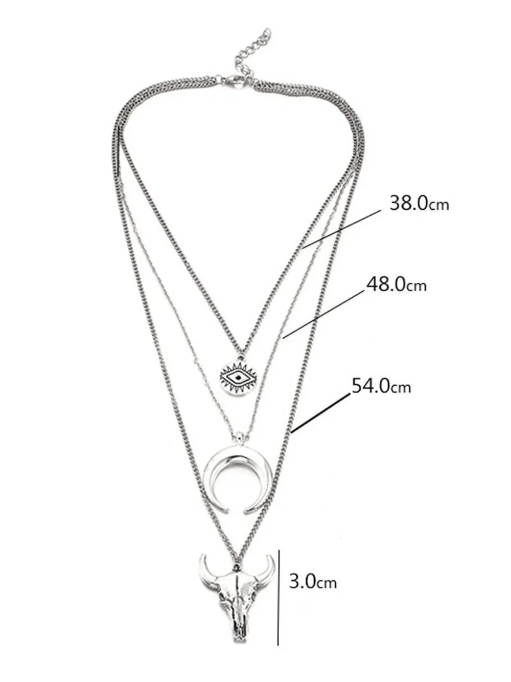 Silver Boho Layered Necklace Western Cowgirl